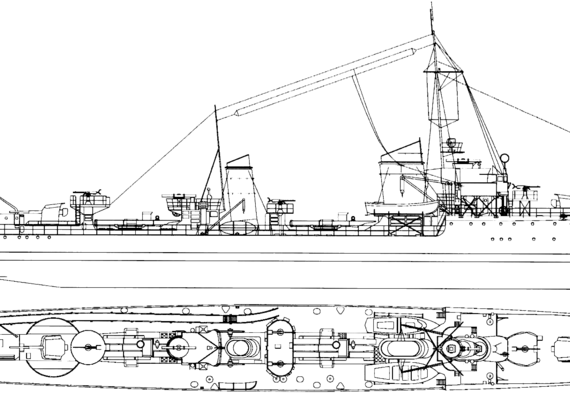 Корабль DKM Woif 1941 [Torpedo Boat] - чертежи, габариты, рисунки